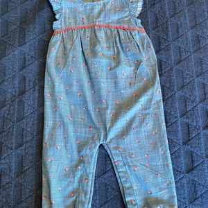 Carter’s Denim romper, 12m girls, floral